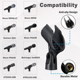 Mictop Universal Microphone Clip Holder, Comes with 5/8 Male to 3/8 Female Screw Adapter Suitable for Handheld Microphones,
