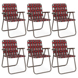 GYMAX Lawn Chair Folding, Webbed Beach Lounge Chairs Set with Highback, Outdoor Portable Lightweight Camping Dinning Chair for P