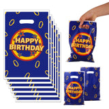 SAVITA 50pcs Game Theme Party Favors Bags, Blue with Gold Ring Print Goodie Bags Cartoon Themed Candy Treats Gift Bag for Boys K
