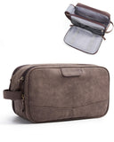 BAGSMART Toiletry Bag for Men, PU Leather Travel Bag for Toiletries, Dopp Kit Water Resistant Shaving Bag for Bathroom Shower-Da