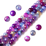 100pcs 8mm Purple Dragon Vein Agate Beads Natural Gemstone Beads Round Loose Beads for Jewelry and Bracelets Making
