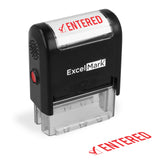 Entered ExcelMark SelfInking Rubber Stamp Red Ink A1539