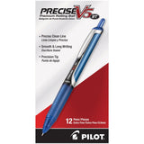 Pilot, Precise V5 RT Refillable & Retractable Rolling Ball Pens, Extra Fine Point 0.5 mm, Blue, Pack of 12