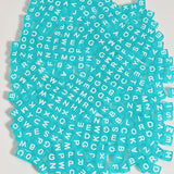 1200pcs 6 6mm Alphabet Beads Transparent Blue Cube Acrylic White Letter Beads, for Bracelets and Jewelry Making