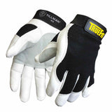 John Tillman and Co 2X Black and White TrueFit Goatskin and Spandex Full Finger Mechanics Gloves with ElasticHook and Loop Cuff,