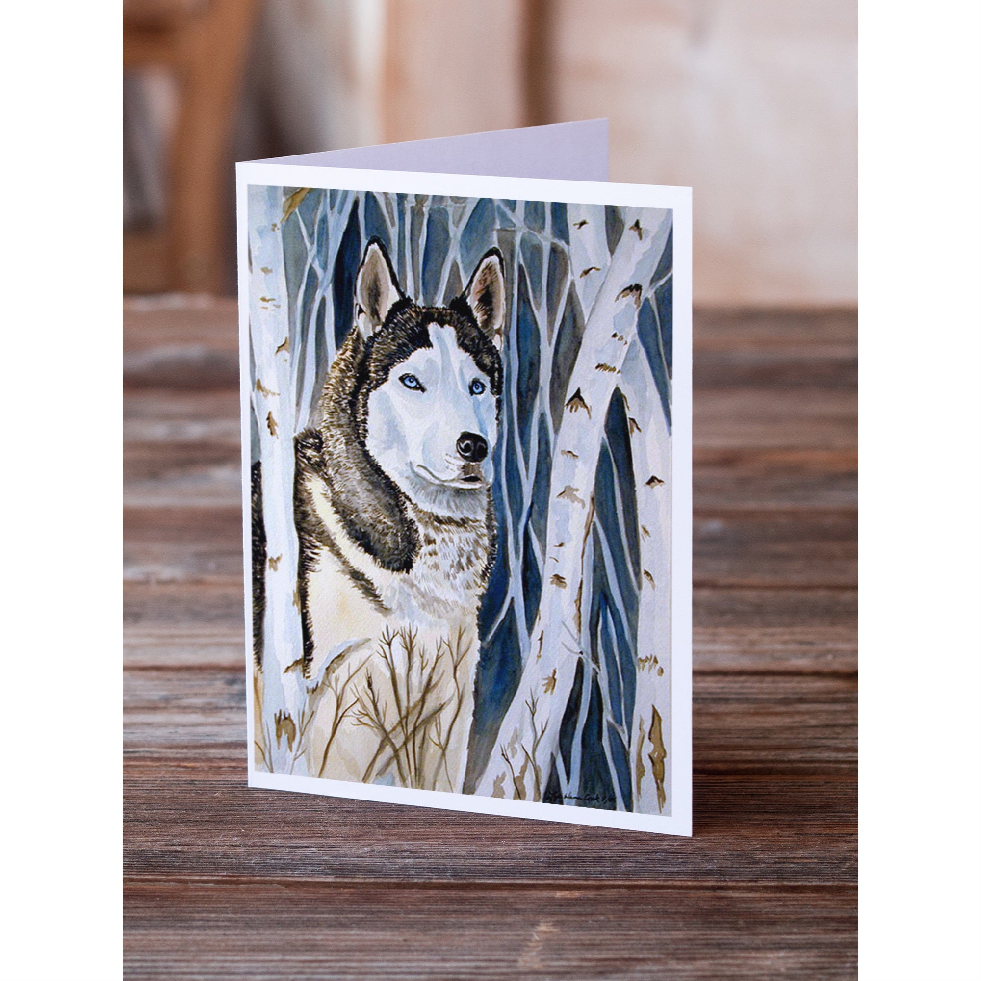 Siberian Husky Greeting Cards And Envelopes Pack Of 8