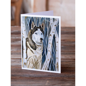 Siberian Husky Greeting Cards And Envelopes Pack Of 8