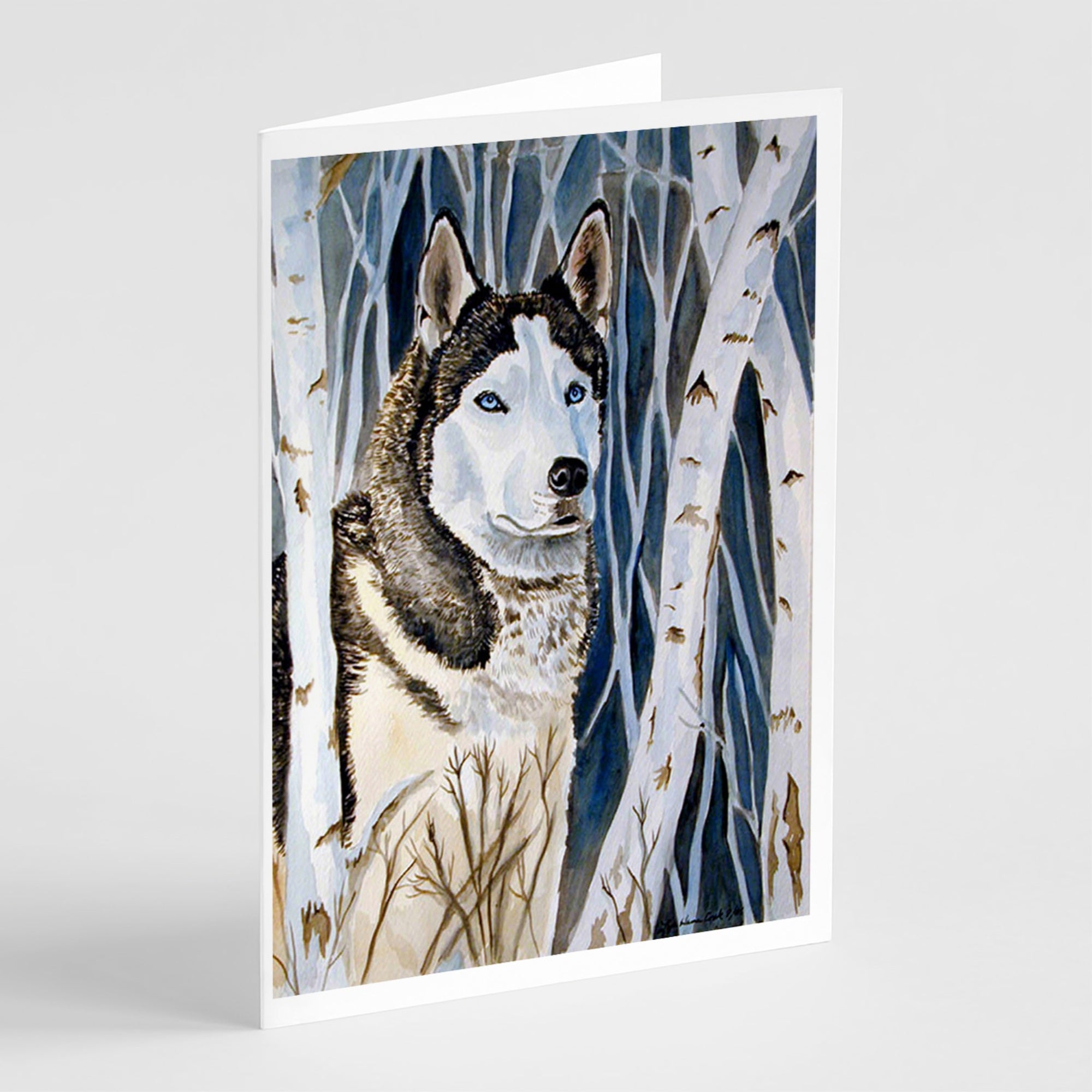 Siberian Husky Greeting Cards And Envelopes Pack Of 8