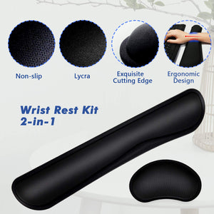 TONOS Keyboard Wrist Rest - 17 Wrist Rest for Computer Keyboard with Memory Foam, Ergonomic Design Wrist Rest Set for Easy Typ