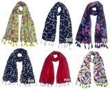Fusfus WomenS Printed Chiffon Scarves And Stoles, Free Size(Multicolour, Fs1706) Pack Of 6 (Multicolor1)