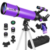HUGERSTAR Telescope, Telescope for Adults & Kids & Astronomy Beginners, 80mm Aperture 600mm Portable Refractor Telescopes Fully 