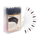 100 Pcs Disposable Eyelash Brush, Mascara Wands Makeup Brushes Crystal Eyebrow Spoolies rush for Eyelash Extensions with Contain