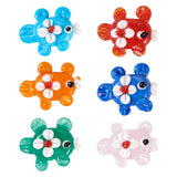 Elecrelive 6Pcs Fish Beads for Jewelry Making, Goldfish with Flower Lampwork Beads 6 Colors Ocean Glass Charms for Crafts DIY Ne
