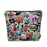 Kalygon Women Cosmetic Bag Graffiti, Rainbow Graffiti Social Media Signs Cute Makeup Bag For Purse Cosmetic Travel Bag For Toile