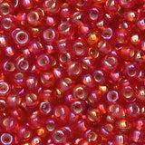 Flame Red AB Silver Lined Miyuki Japanese round rocailles glass seed beads 11/0 Approximately 24 gram 5 inch tube