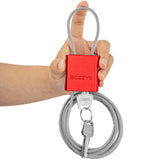 BOZZYS Adjustable Cable Locks with 3 Keys | L 6.56ft x D 1/6in Aluminum Steel Cable Padlock for Bikes, Gate, Lockers & Outdoor G