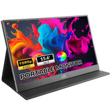 LR Portable Monitor, 15.61080P FHD USB-C HDMI, Ultra-Slim IPS HDR Display with Cover and Built-in Speaker, Travel Monitor fo