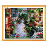 Myaddiction Stamped Cross Stitch Kits Patterns Embroidery Kit The Lakeside House, 14 Counted 48X40Cm Crafts | Needlecrafts & Y
