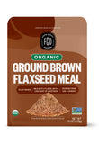 FGO Organic Ground Brown Flaxseed Meal, 1 Pound / 16oz Cold Milled Powder in Resealable Pouch, For Baking & Smoothies, Grown in 