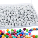 Sunrony 170Pcs 15mm Silicone Beads for Keychain Making, Round Silicone Beads for Pens and Necklace Bracelet Crafts Making(Marble