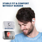 PSIER Open Ear Bluetooth Headphones, 40 Hours Playtime Bluetooth 5.3 Wireless Sports Earbuds with Digital Display Charging Case,