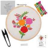 Embroiderymaterial Kit For Beginners & Kids To Learn Basic Cross Stitch Embroidery/Digital Printed Cloth Fabric, Instructions Pa