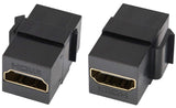 AAOTOKK HDMI Keystone Coupler, Gold Plated HDMI Keystone Jack Insert Female to Female 3D 4K Coupler Adapter for Wall Plate (Blac