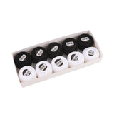 AMOHilos Size 8 Double Mercerized Egyptian Long Staple Cotton Pearl Thread Ball 5 Grams White and Black Embroidery Thread 10 Bal