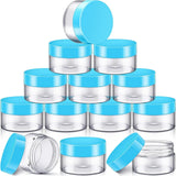 SATINIOR 12 Pack 1 oz Plastic Container Jars with Lids Round Clear Travel Cosmetic Container Slime Jars for Toiletries, Lotion, 