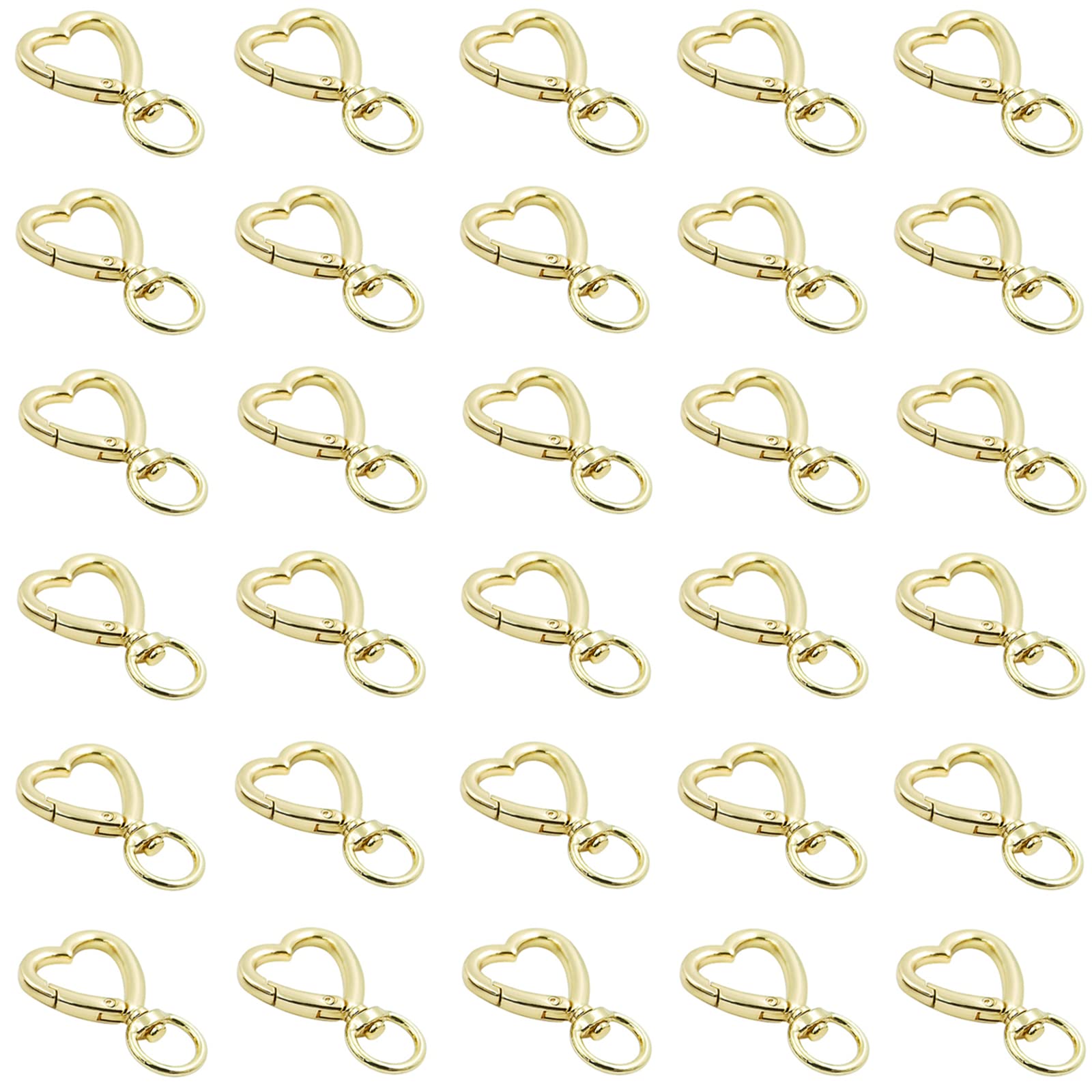 HAN SHENG 30 Pcs Heart Keychain Set with Spring Snap Hook - Graduation Gift for Her, DIY Key Rings for Keys Backpack Luggage Tag