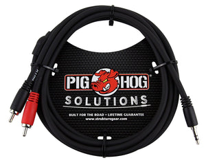 Pig Hog Pb-S3R03 3.5 Mm To Dual Rca (Male) Stereo Breakout Cable, 3 Feet