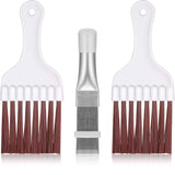 Boao 3 Pieces Air Conditioner Condenser Fin Cleaning Brush Stainless Steel Coil Cleaner Fin Comb Refrigerator Coil Cleaning Whis