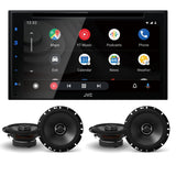 JVC KW-V66BT 6.8 Touchscreen Receiver Compatible with Apple CarPlay & Android Auto Bundled with Two Pairs of S-S65 6.5 Coaxial S