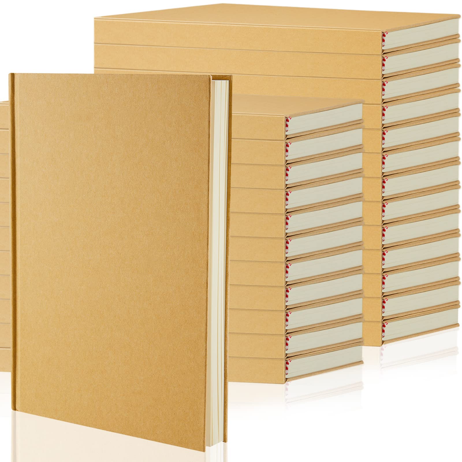 Henoyso 24 Pcs A5 Blank Notebooks Journals Bulk 100 Sheets/200 Pages Unlined Craft Notebooks Kraft Sketchbooks Hardcover for Wri