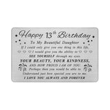 DEGASKEN 13th Birthday Card for Daughter - Happy Birthday Card for 13 Year Old Daughter Girls - 13th Birthday Gifts Decorations 