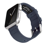 Archer Watch Straps - Canvas Straps for Apple Watch (Navy Blue, Silver, 40/41/42mm)