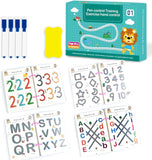 Zomify Reusable Magic Practice Copybook Kit for Kids, Writing Practice And Pen Control Workbook Set, Educational Learning Drawin