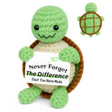 PinCute Positive Crochet Turtle Gifts for Women: Handmade Positive Crochet Animal Gifts for Birthday, Christmas, Thanksgiving, R