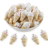 lovyomi 3D Shaped Silicone Beads for Pens, 12Pcs Ice Cream Silicone Focal Beads for Keychain Making DIY Handicraft