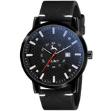 Iik Collection Hunt Series Men'S & Boys' Date & Time Watch|Brown Dial, Black Leather Strap, Long Battery Life