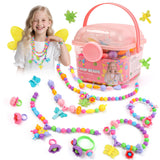 BIRANCO. Deluxe Beading Set with 350+ Pop Beads Include Butterfly, Bee, Dragonfly with Transparent Wings, and Ladybug Jewelry Ma