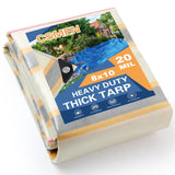 CSMEN Tarp Heay Duty Waterproof 8x10ft,Stripe Tarp Cover Plastic Poly Tarpaulin for Outdoor Cover,Emergency Rain,Roof, Pool, Boa