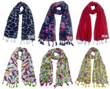 Fusfus WomenS Printed Chiffon Scarves And Stoles, Free Size(Multicolour, Fs911) Pack Of 6 (Multicolor1)