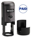 Infusion Paid Round SelfInking Stock Rubber Stamp (3/4 Diameter) Blue Ink