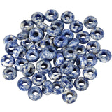TUMBEELLUWA Natural Gemstone Beads for Jewelry Making, Rondelle Large Hole Loose Beads Pack of 15,Sodalite(8x14 mm)