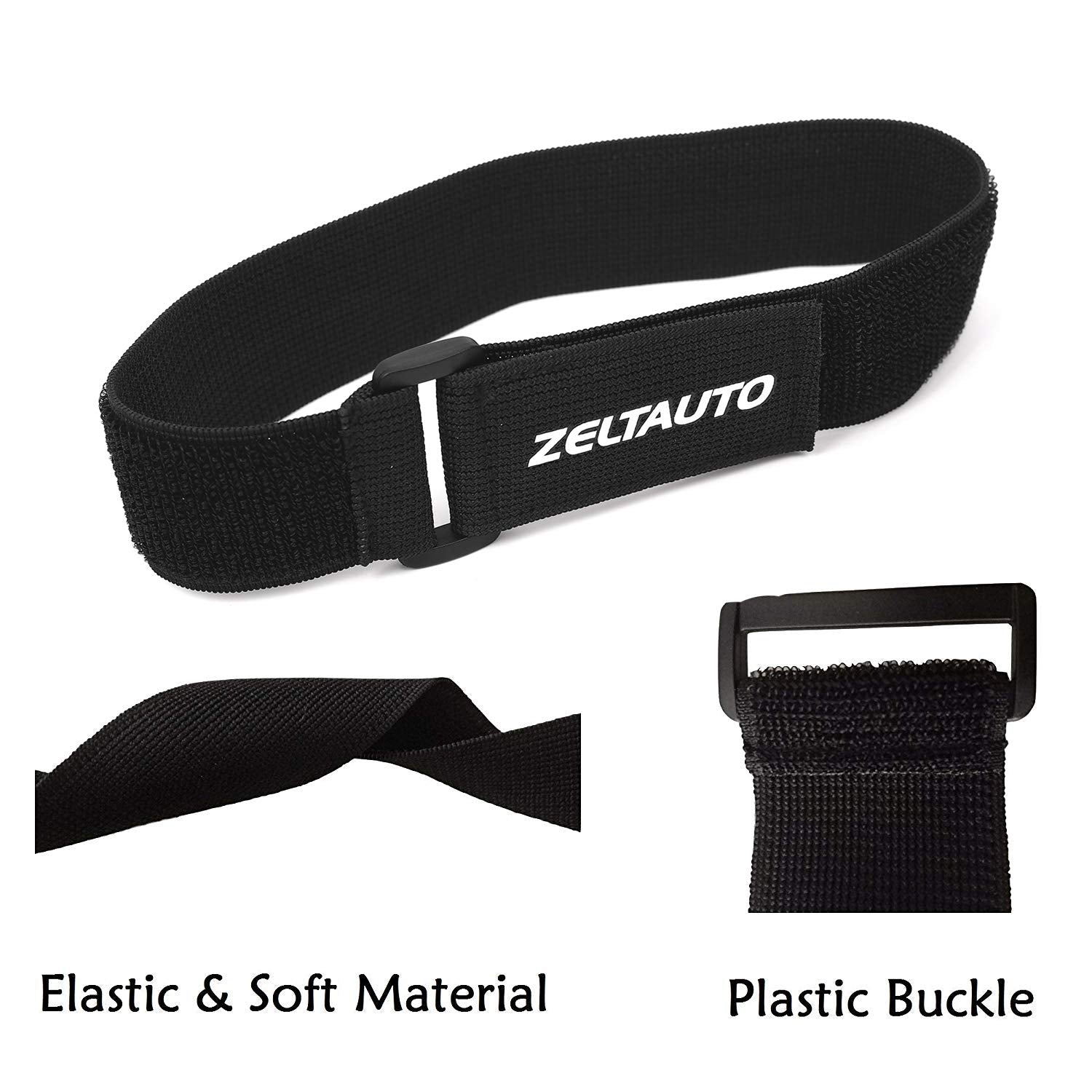 Zeltauto Elastic Cinch Straps Hook Loop Cable Ties for Securing & Organizing Cables Extension Cords Ropes Hoses Bike RV, Reusabl
