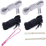 Anjpuy 4 Pieces 53 Inches Drawstring Cords Replacement Drawstrings with Easy Threader for Sweatpants Shorts Pants Hoodies.(Grey