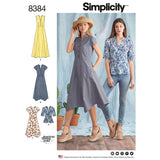 Simplicity US8384H5 Vintage Womens Blouse and Dress Sewing Patterns, Sizes 612