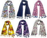 Fusfus WomenS Printed Chiffon Scarves And Stoles, Free Size(Multicolour, Fs1881) Pack Of 6 (Multicolor4)