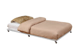 Kings Brand Furniture - Twin Size Metal Roll Out Platform Trundle Bed Frame for Daybed with Steel Slats, Cream White